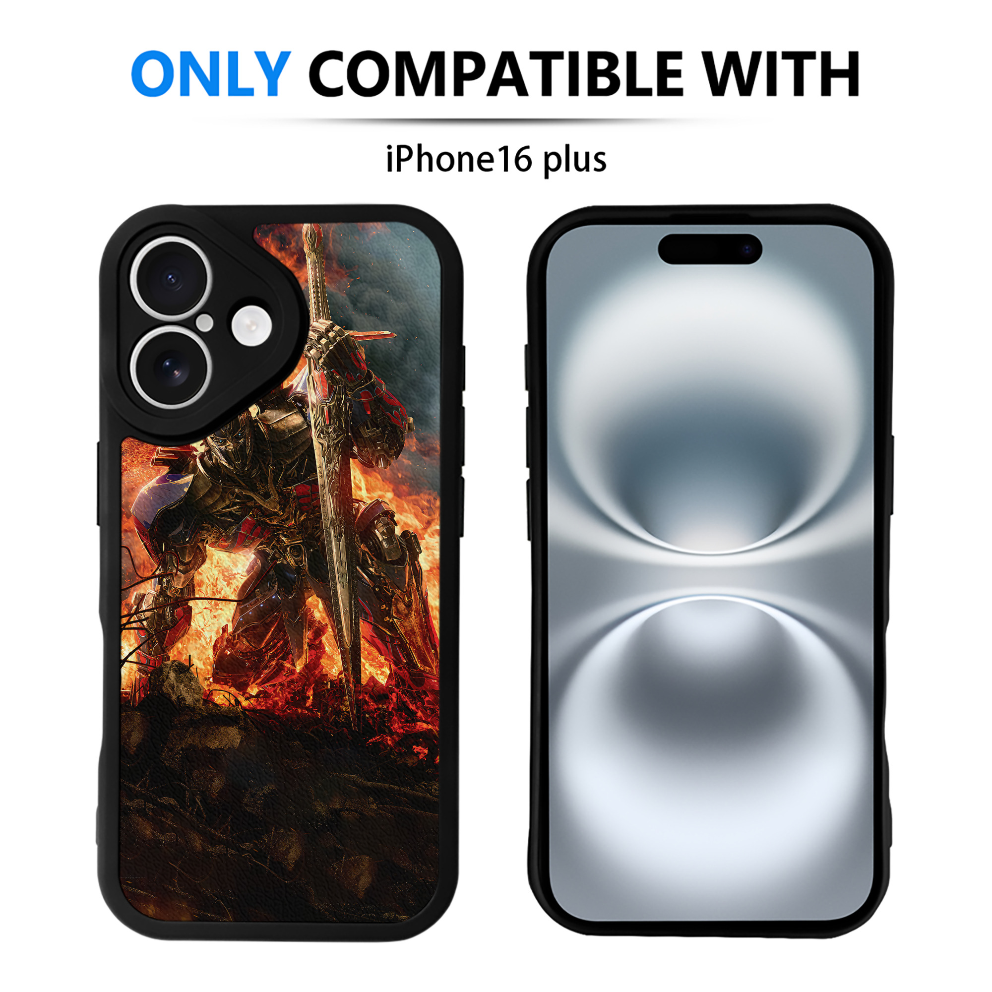 （画像用） Transformers トランスフォーマー 【iPhone 16シリーズ対応】シリコンスマホケース（レザー調） 材質：シリコン
